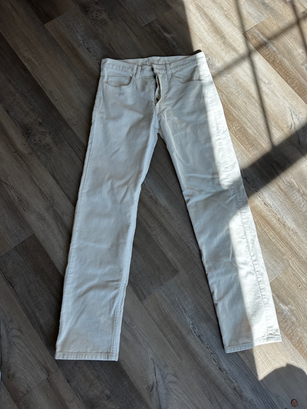 Corduroy Straight Leg Women’s Jeans - Cream